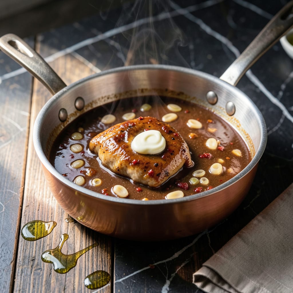 chicken demi glace sauce recipe example with annotations