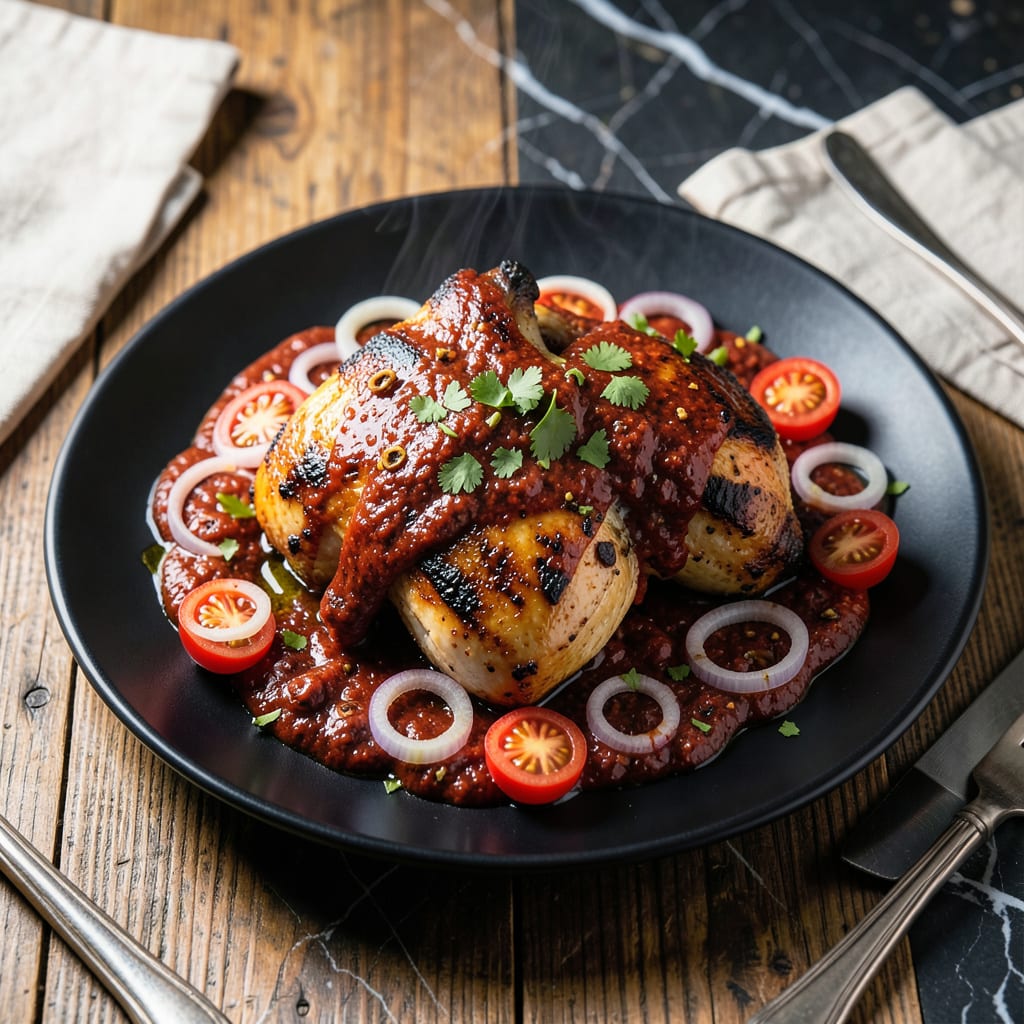 chicken diablo sauce recipe illustration with key details