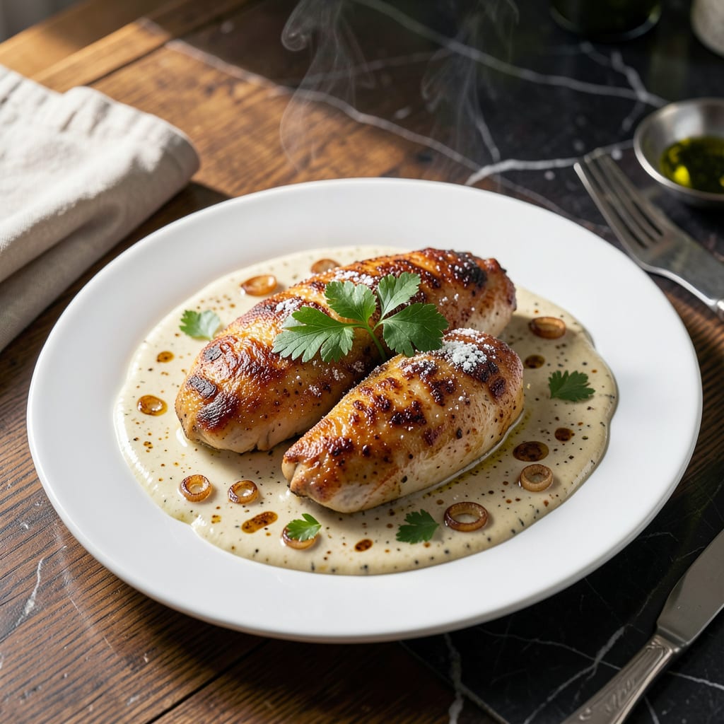 chicken dijon restaurant garlic sauce recipe detailed visual guide