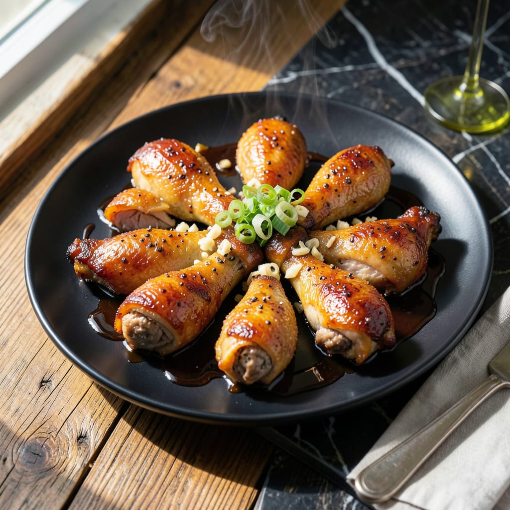 Comprehensive chicken drumstick recipe with honey and soy sauce visual reference