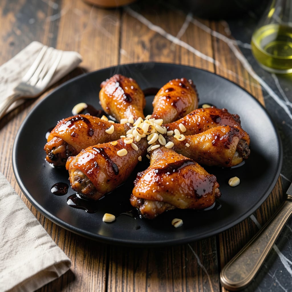 chicken drumsticks recipe soy sauce illustration with key details