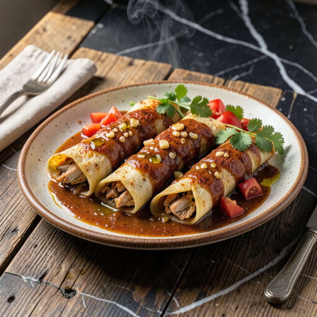Visual representation of chicken enchilada recipe homemade sauce