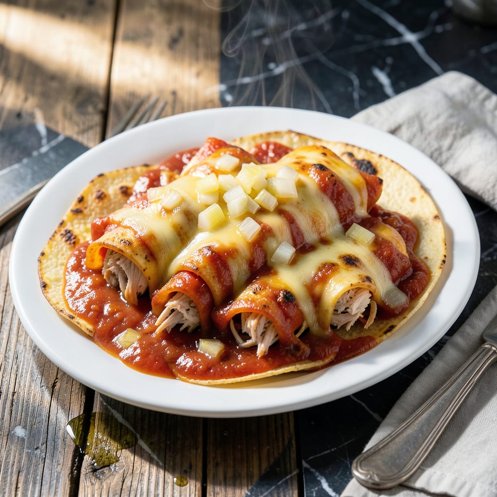 Visual representation of chicken enchilada recipe tomato sauce