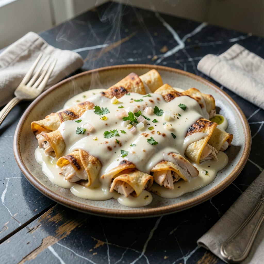 Complete chicken enchilada recipe white sauce pioneer woman overview image