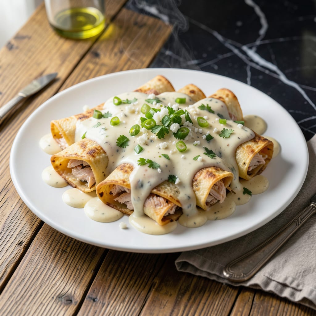chicken enchilada white cream sauce recipe detailed visual guide