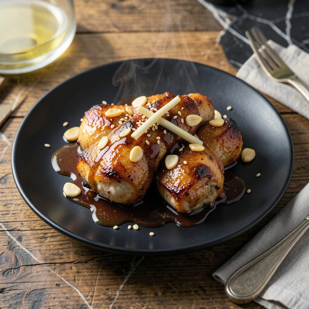Visual representation of chicken garlic soy sauce recipe