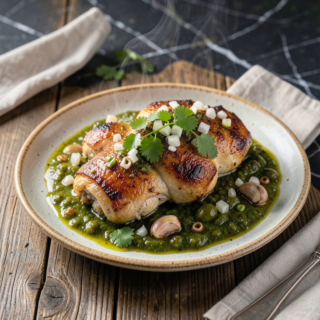 chicken in tomatillo sauce recipe example with annotations