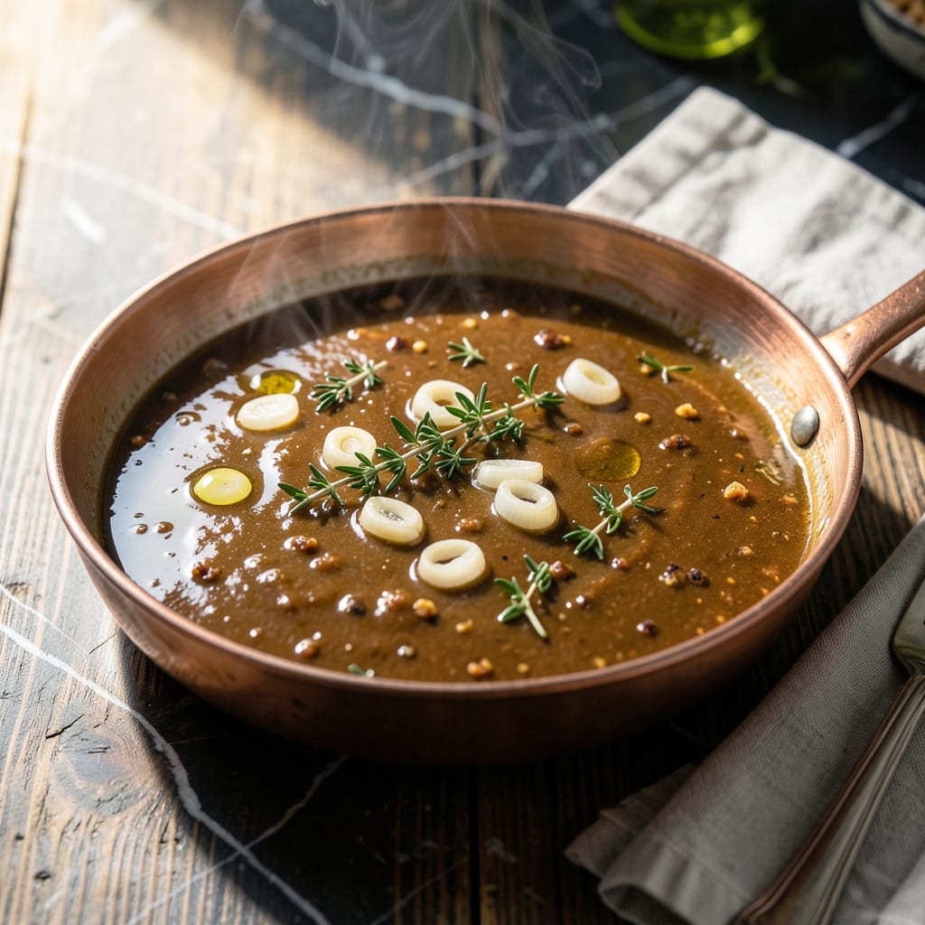 Comprehensive chicken jus sauce recipe visual reference