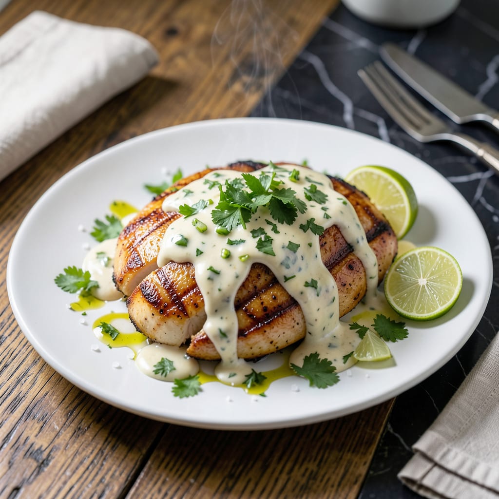 Visual representation of chicken kitchen cilantro sauce recipe