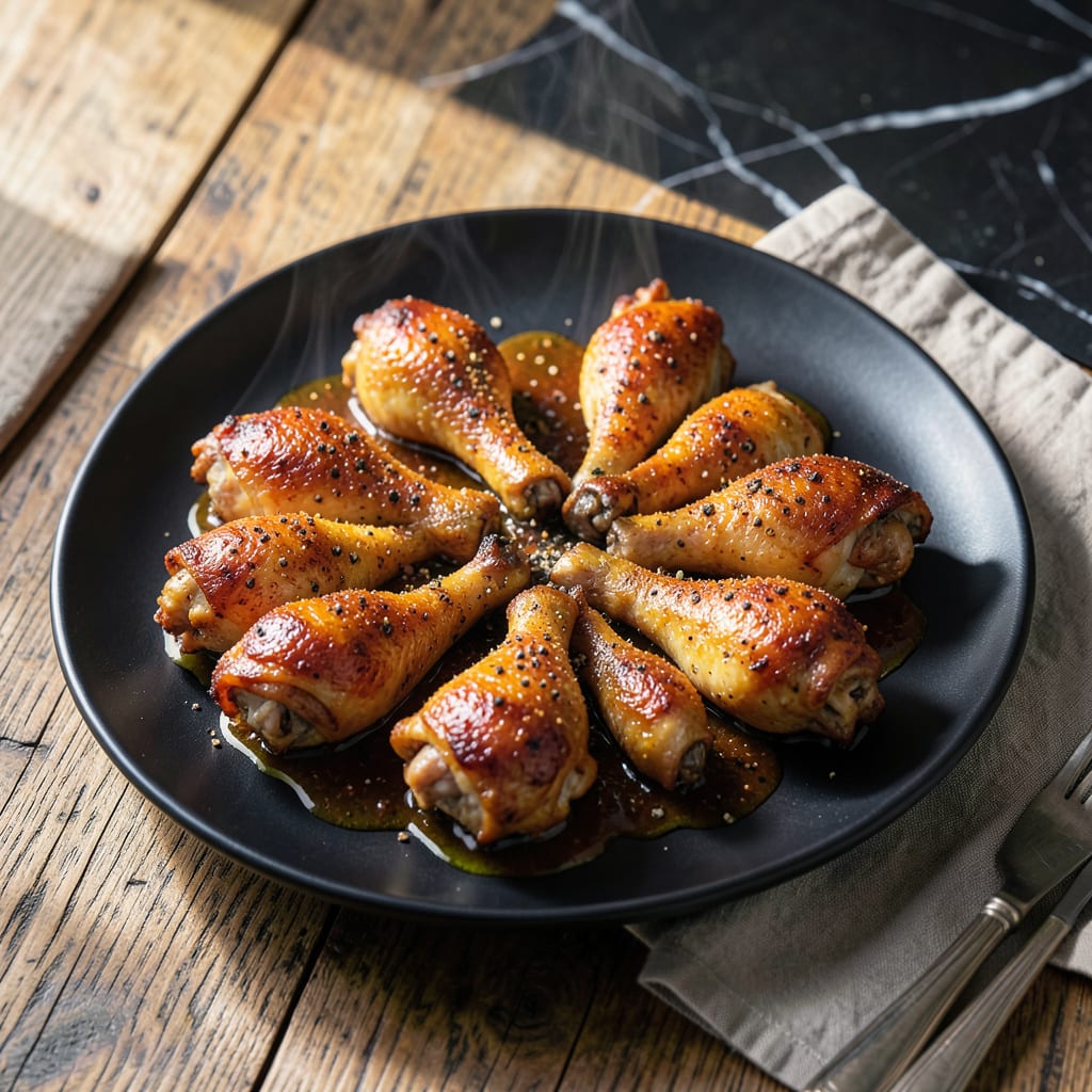 chicken legs recipe with sauce illustration with key details