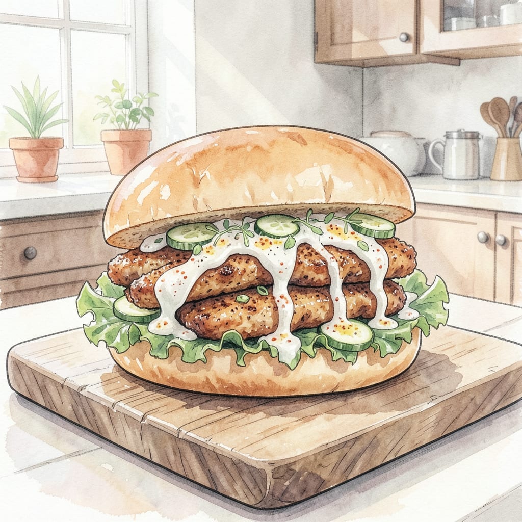 Chicken Liver Sandwich: Crispy Fried Delight in a Soft Bun detailed visual guide