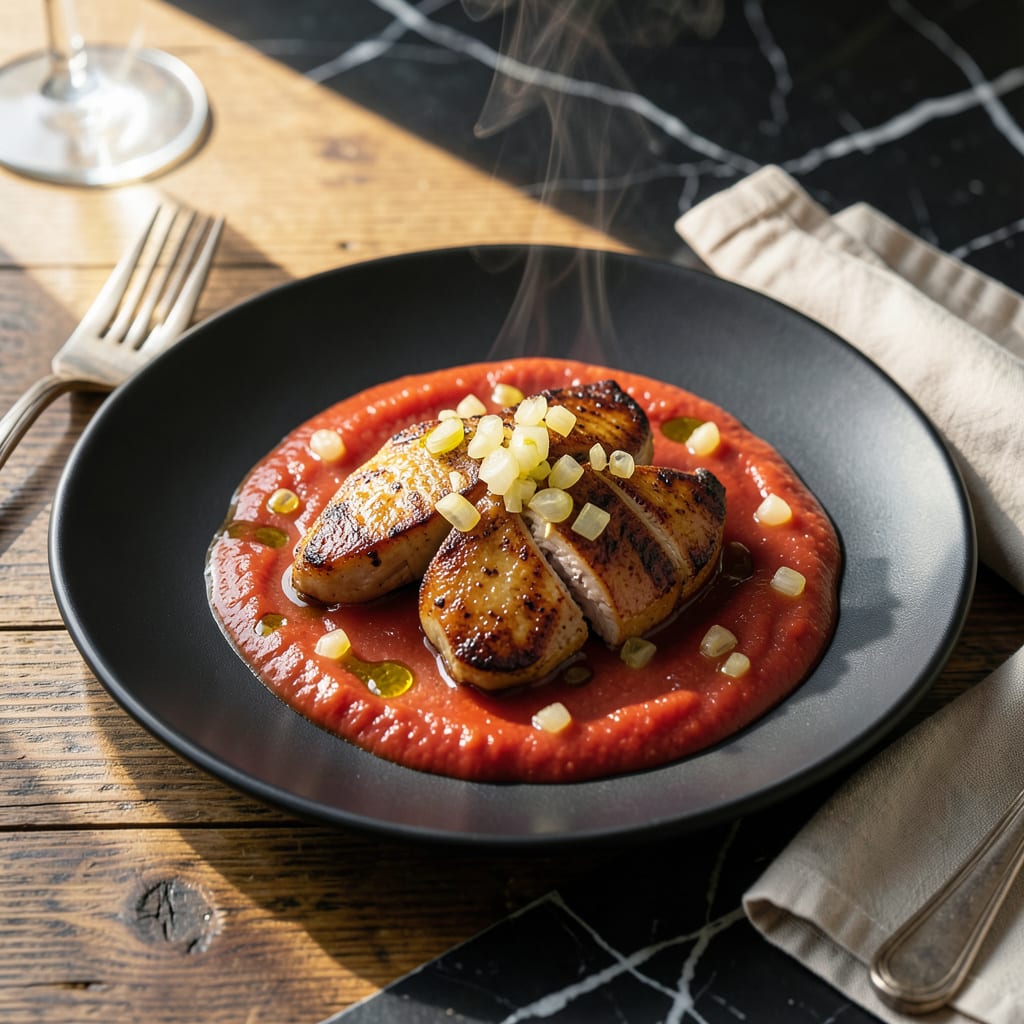 Complete chicken liver with tomato sauce recipe overview image