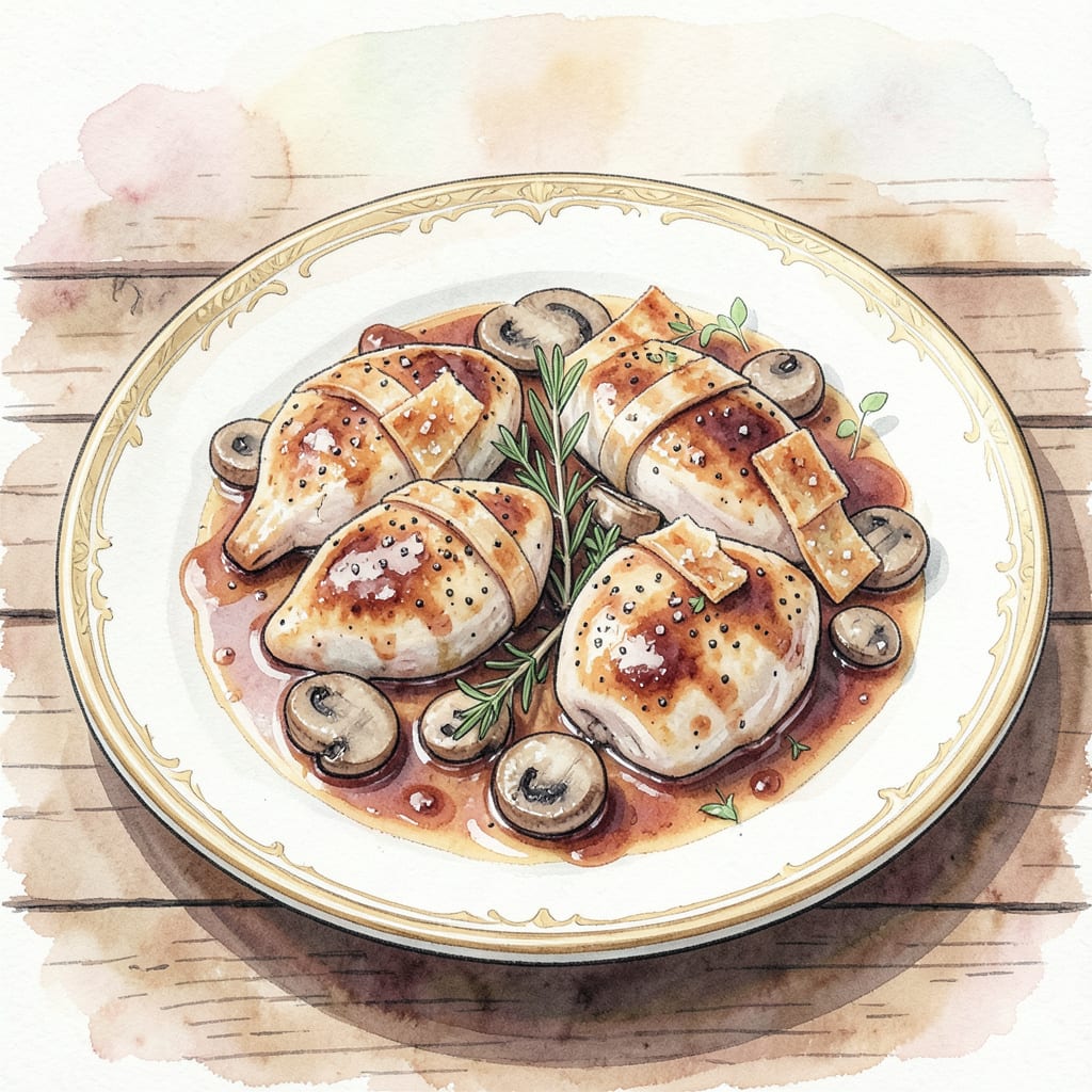 Chicken Madeira Cooper's Hawk Recipe: Restaurant Style Chicken with Rich Mushroom Sauce example with annotations