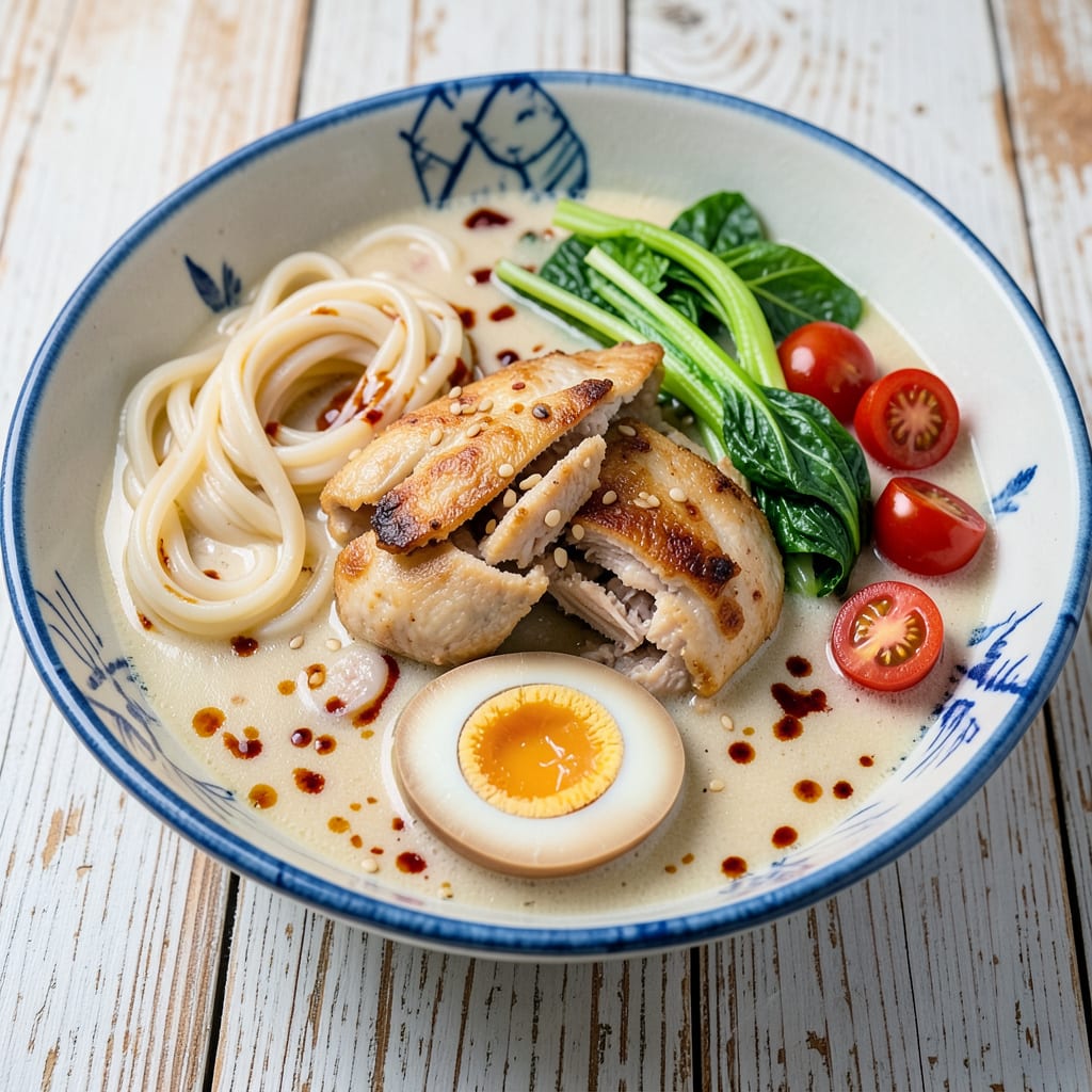 chicken paitan illustration with key details