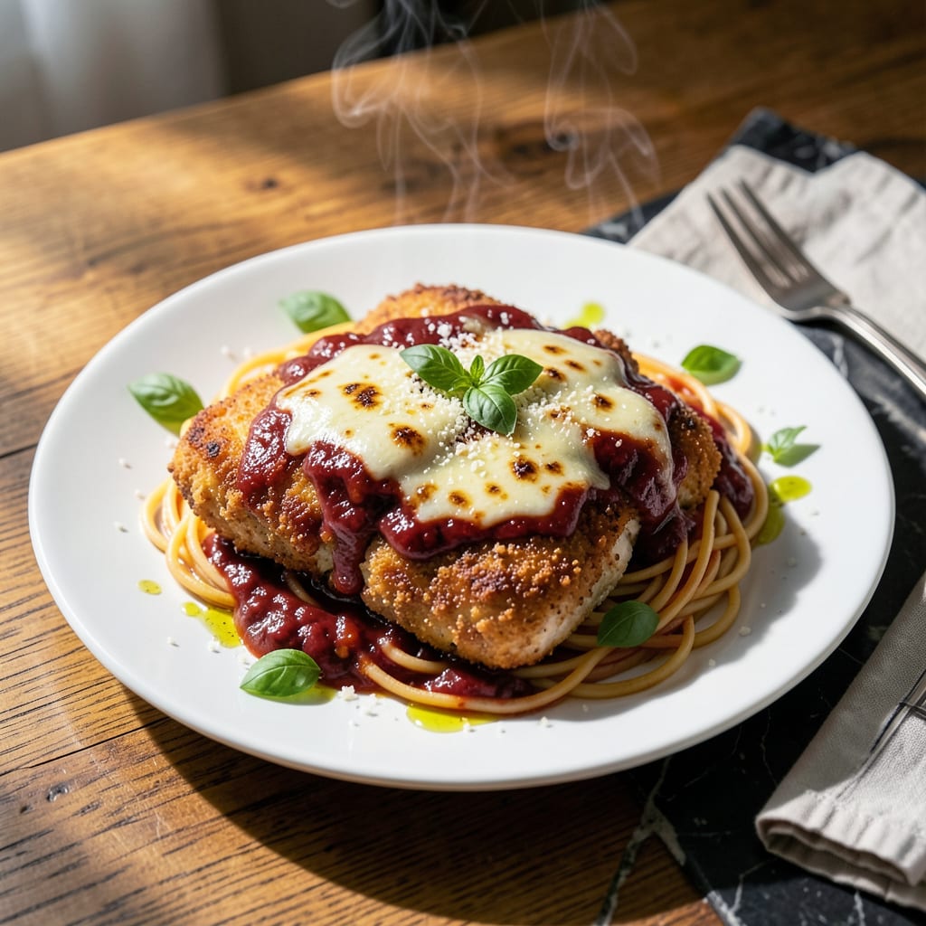 chicken parmesan recipe with spaghetti sauce detailed visual guide