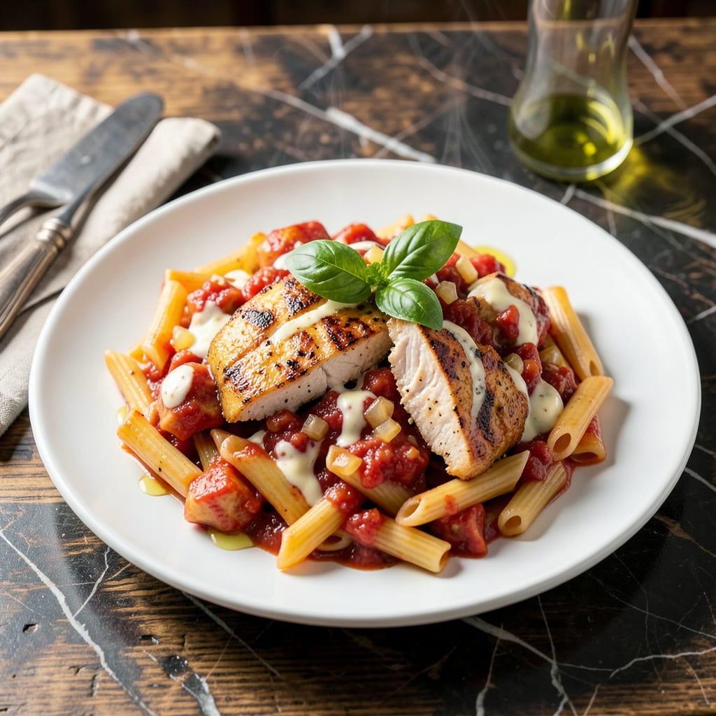 chicken penne sauce recipe detailed visual guide