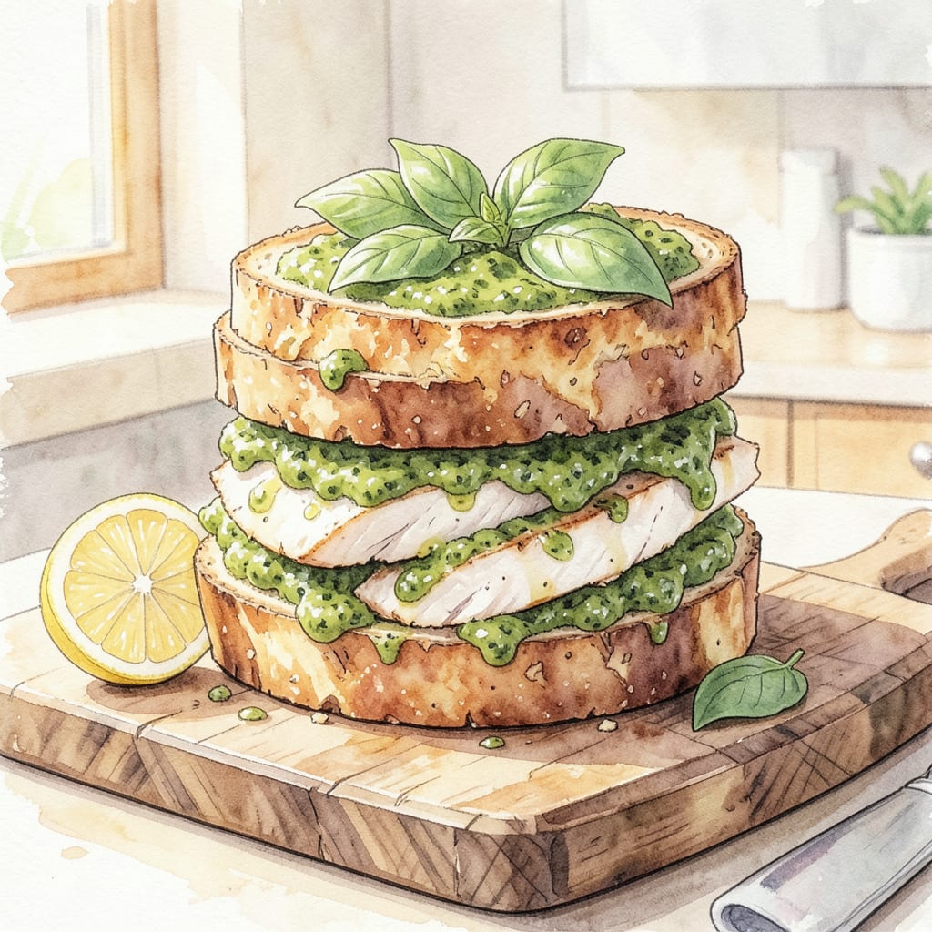 Complete Chicken Pesto Sandwich Recipe: Fresh Basil Bliss in Every Bite overview image