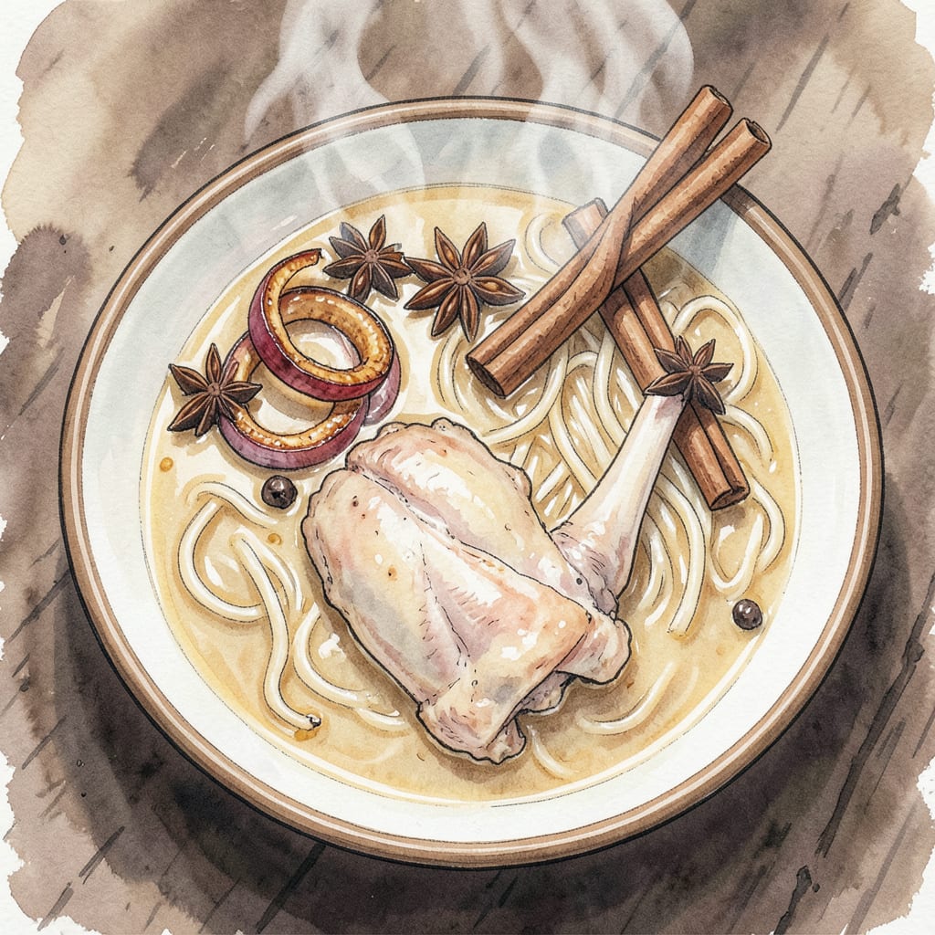 Visual representation of Chicken Pho Broth Recipe: Rich and Aromatic Vietnamese Comfort