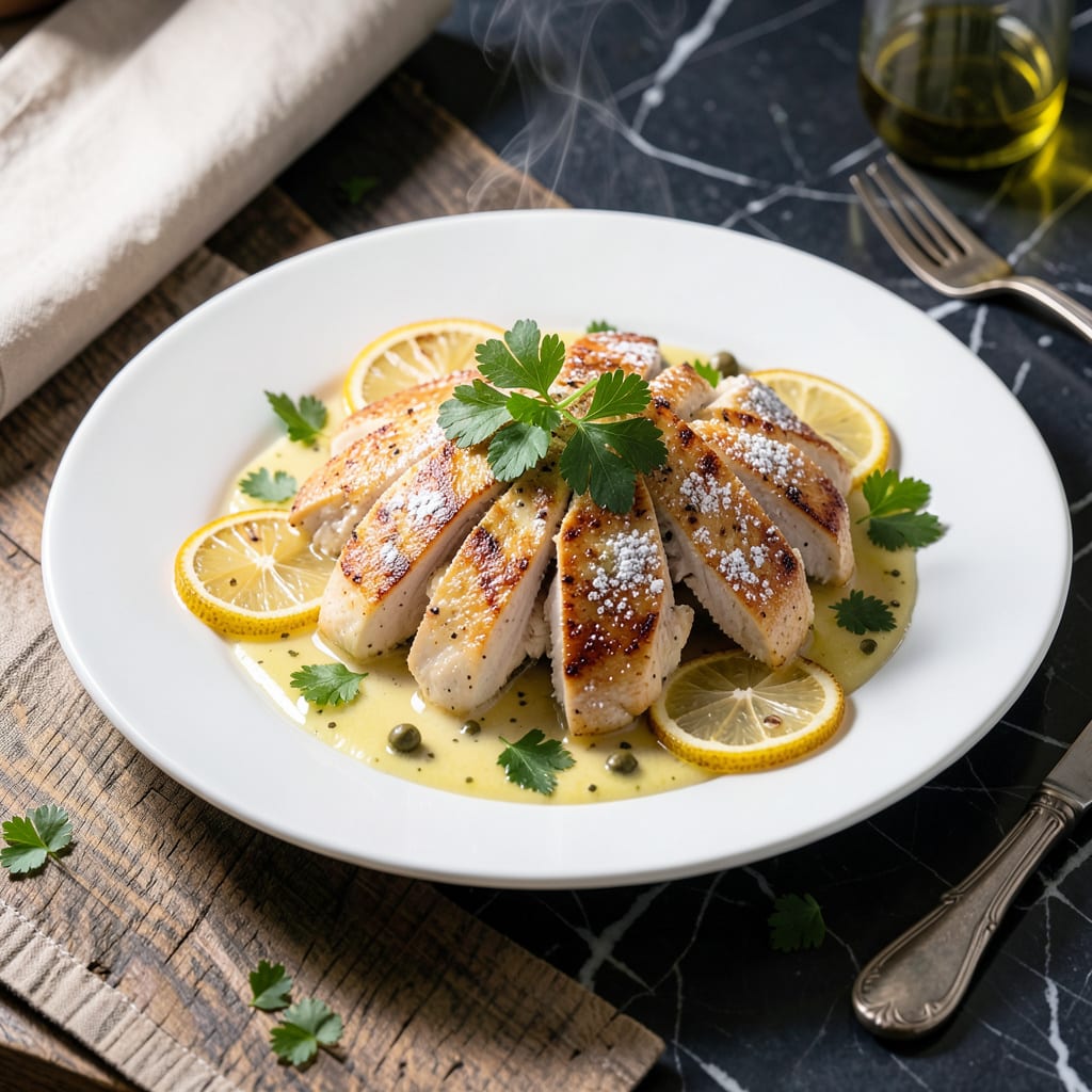 chicken piccata recipe easy quick illustration with key details