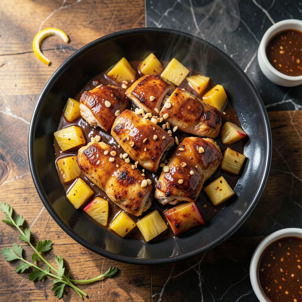 Comprehensive chicken pineapple soy sauce crock pot recipe visual reference