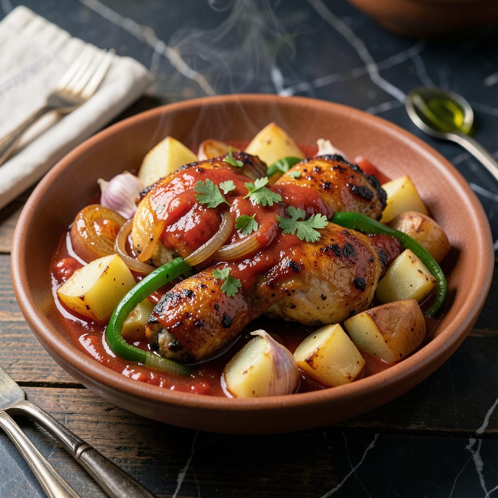 Comprehensive chicken pinoy recipe with tomato sauce visual reference