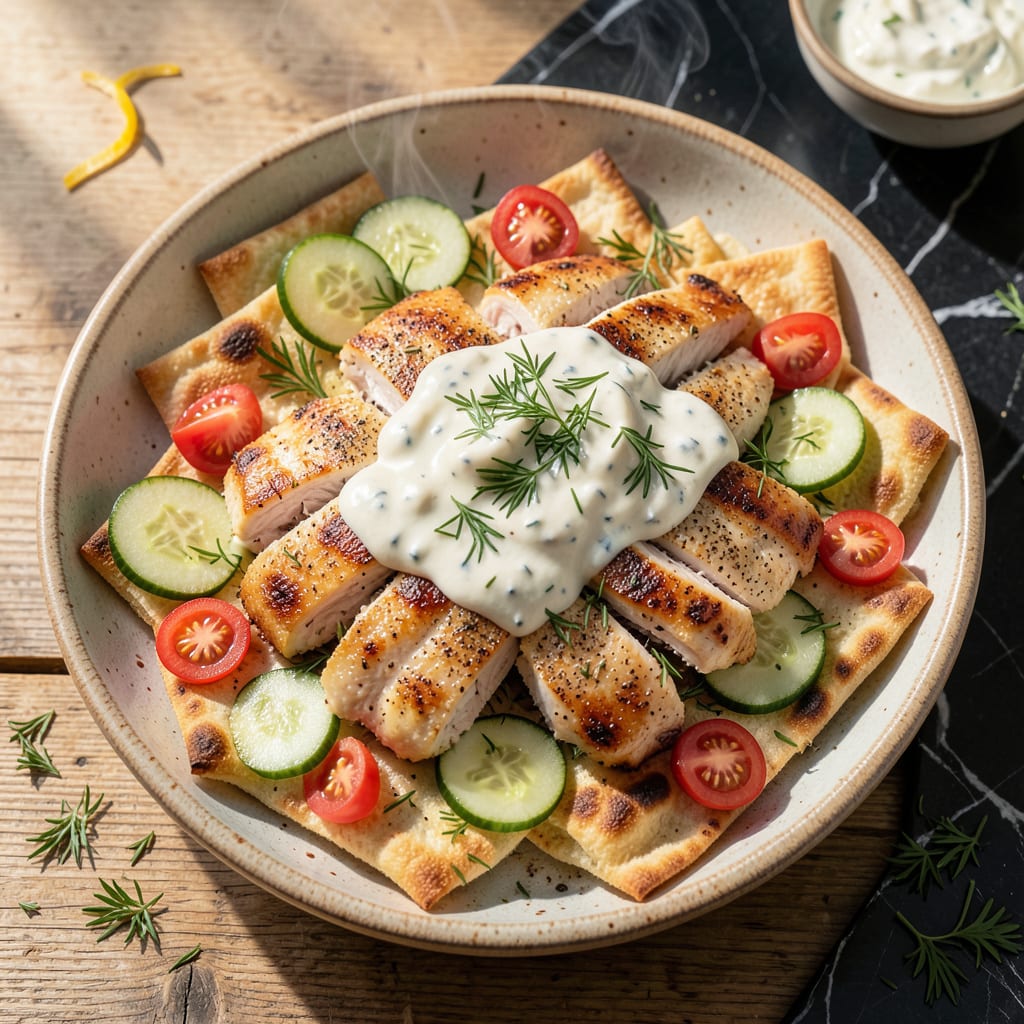 chicken pita recipe with tzatziki sauce detailed visual guide