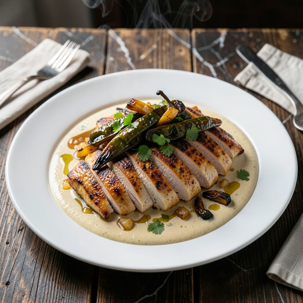 chicken poblano cream sauce recipe detailed visual guide