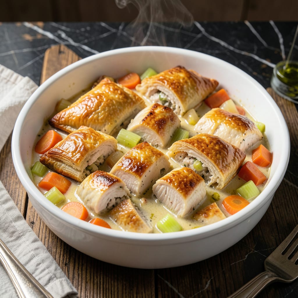 Comprehensive chicken pot pie dumpling recipe visual reference