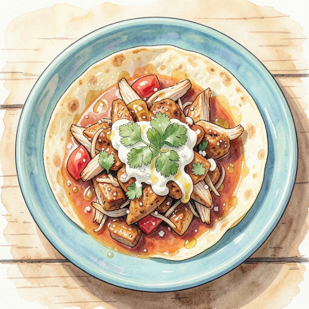 Visual representation of chicken pupusas recipe