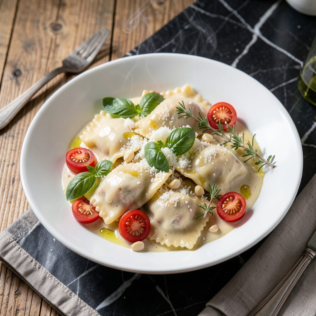 Complete chicken ravioli sauce recipe overview image