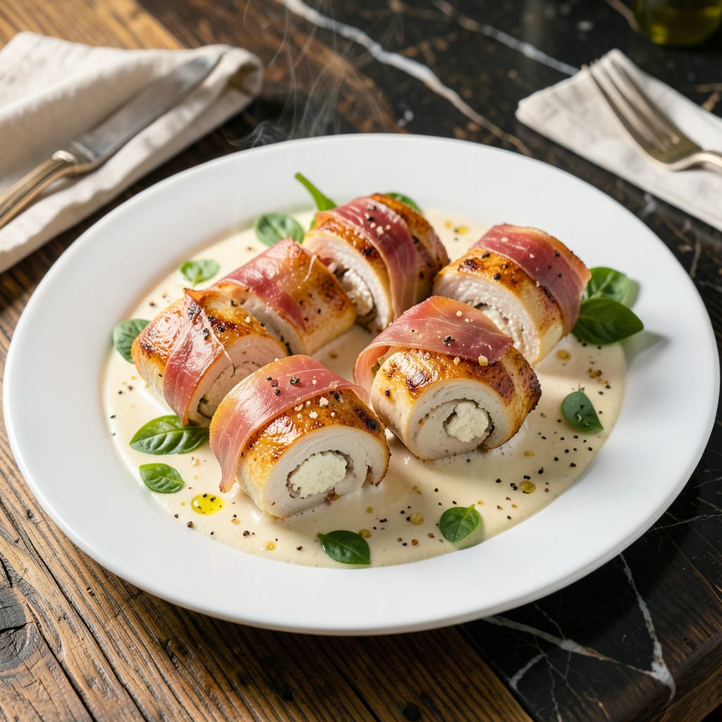 chicken roulade recipe with sauce example with annotations
