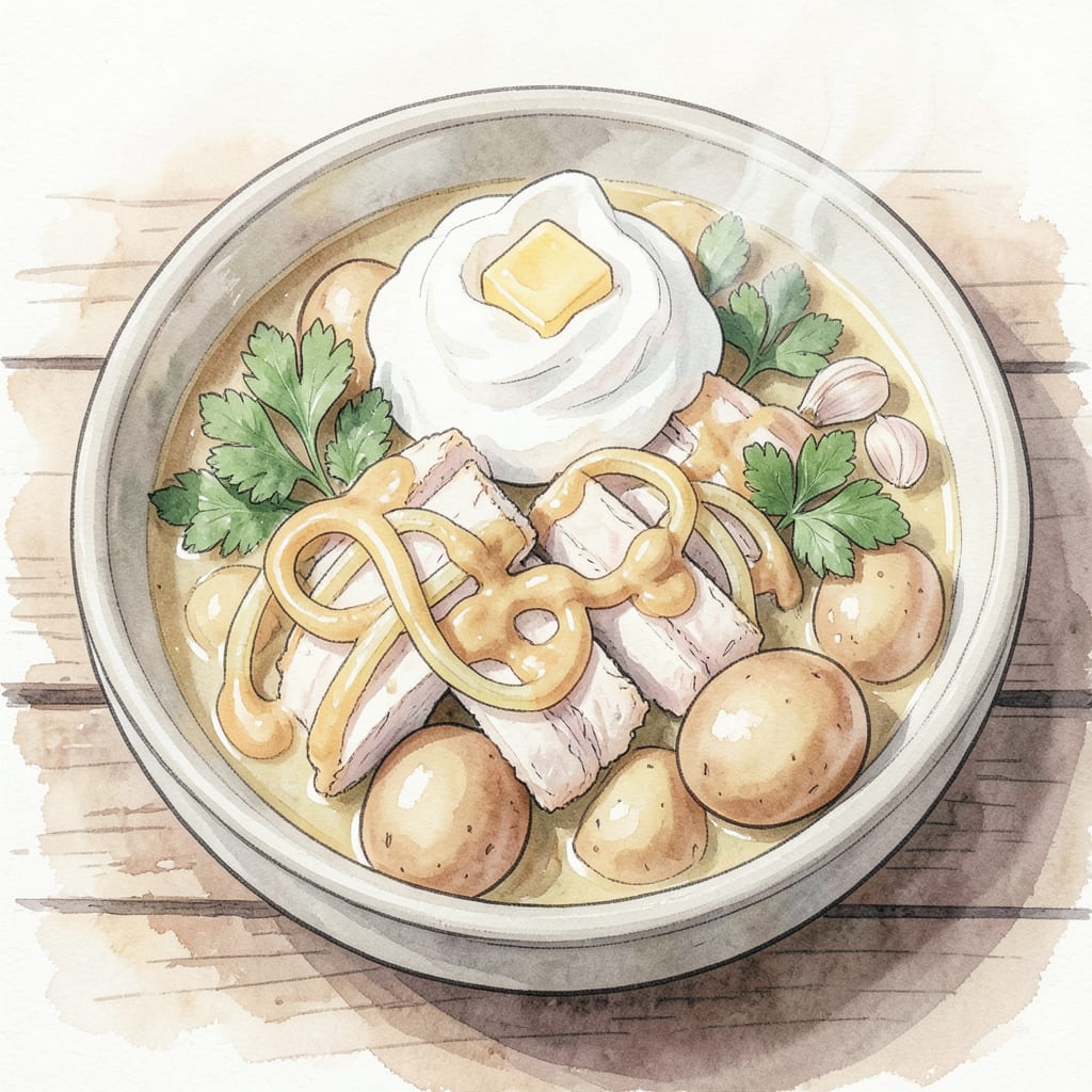 chicken salad chick potato soup recipe example with annotations