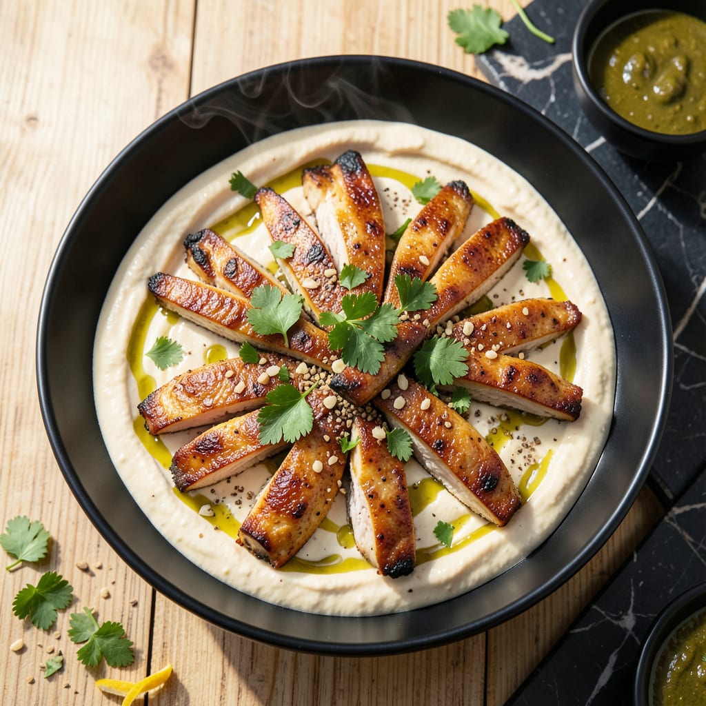 Visual representation of chicken shawarma tahini sauce recipe