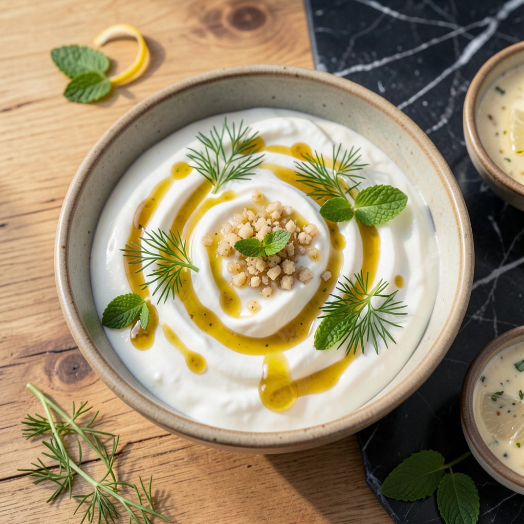 Visual representation of chicken shawarma yogurt sauce recipe
