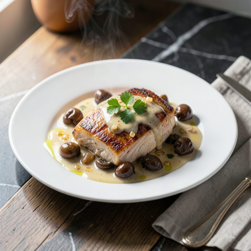chicken steak recipe with mushroom sauce example with annotations