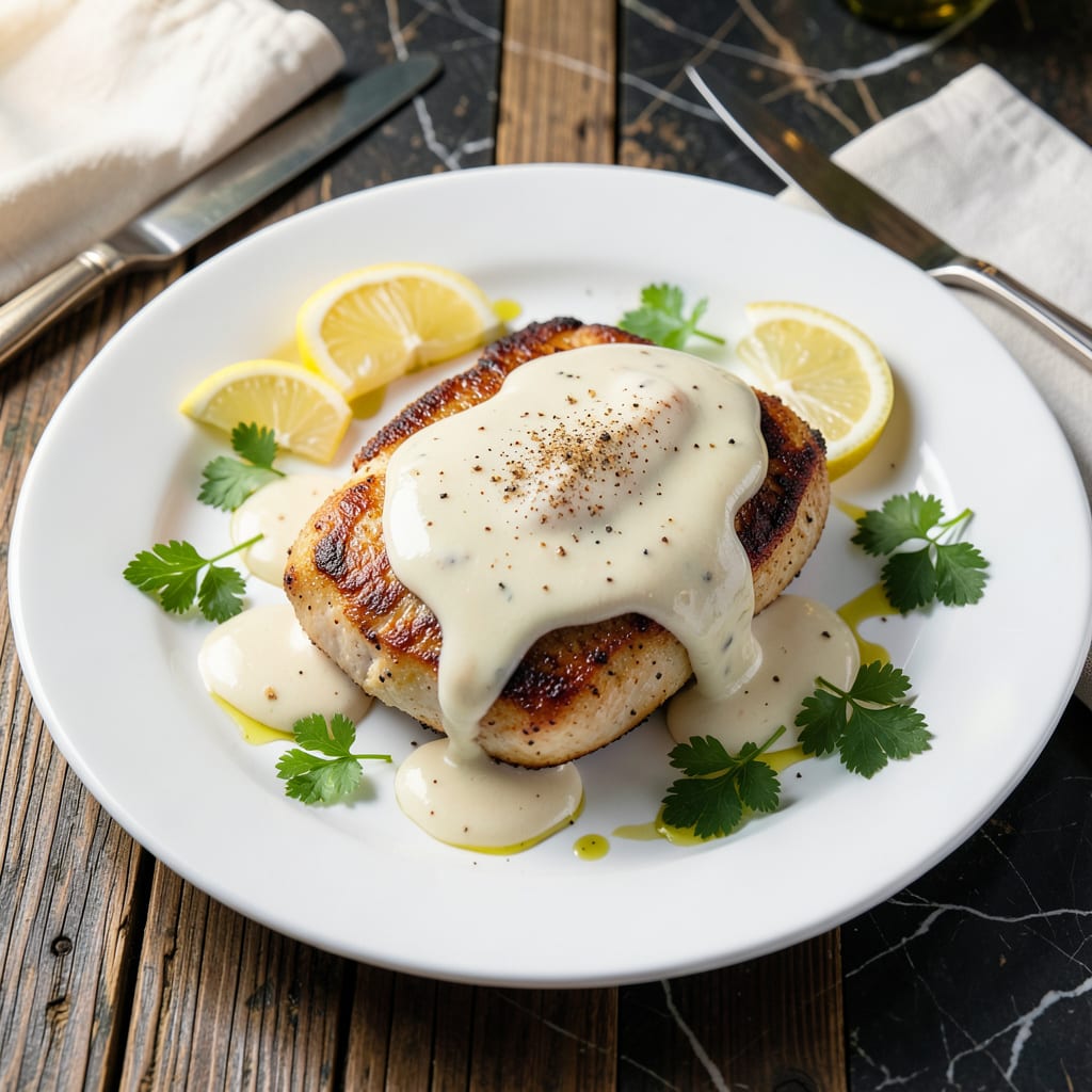 chicken steak recipe with white sauce example with annotations
