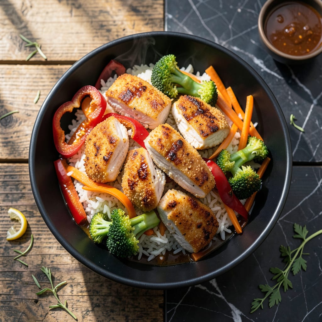 Comprehensive chicken stir fry air fryer recipe visual reference