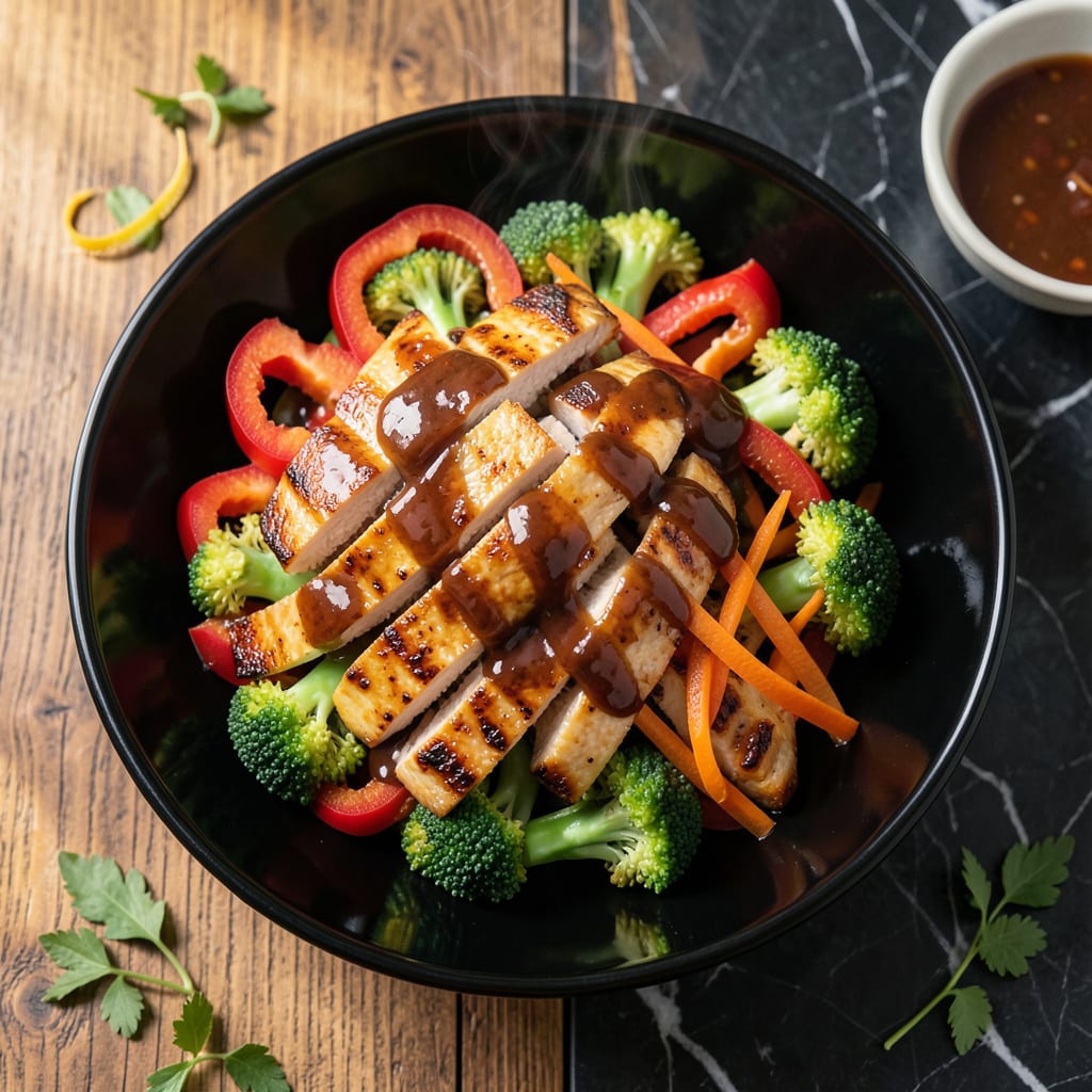 Comprehensive chicken stir fry recipe with plum sauce visual reference