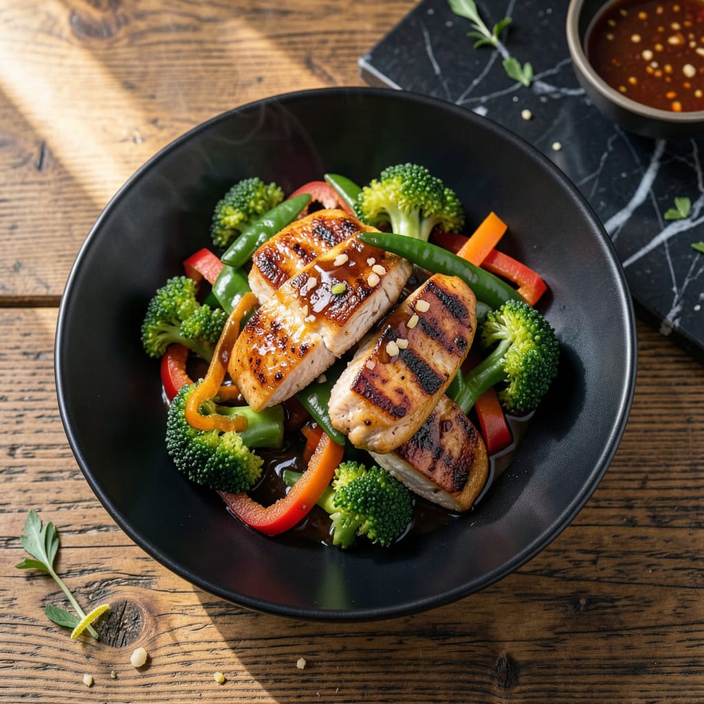 chicken stir fry recipe with teriyaki sauce example with annotations