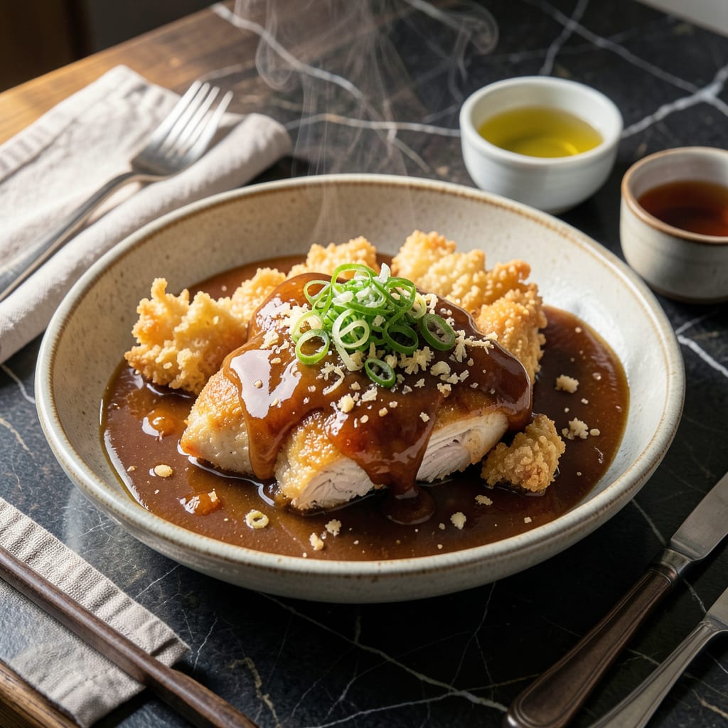 chicken tempura sauce recipe example with annotations
