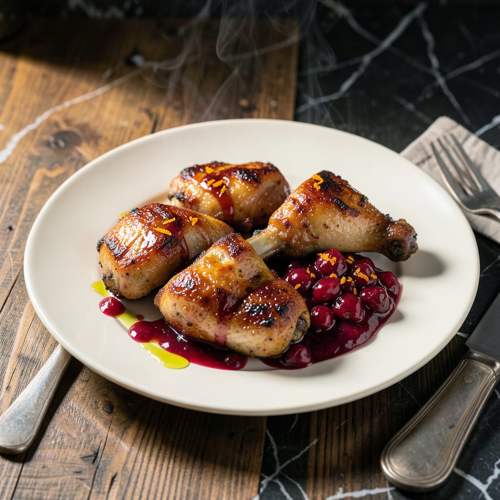 Visual representation of chicken thighs cranberry sauce recipe