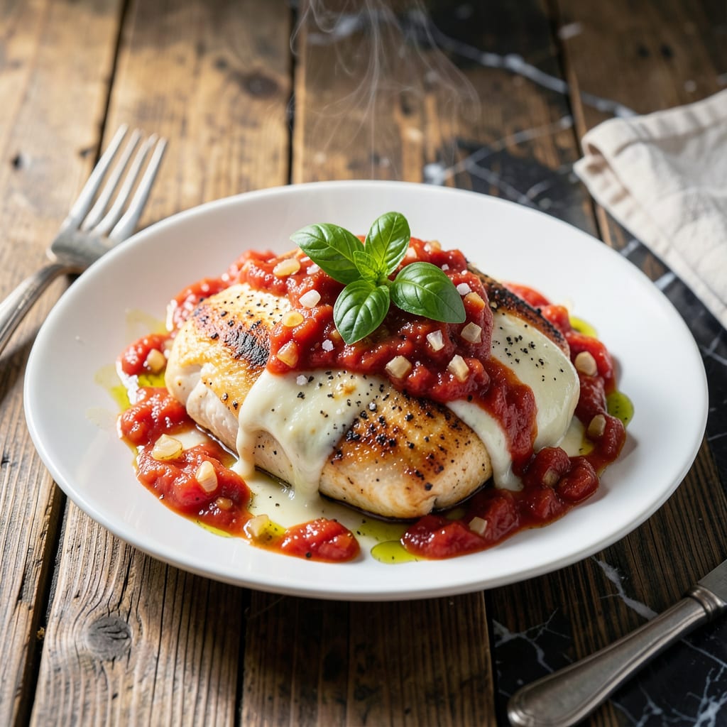 Comprehensive chicken tomato sauce mozzarella recipe visual reference
