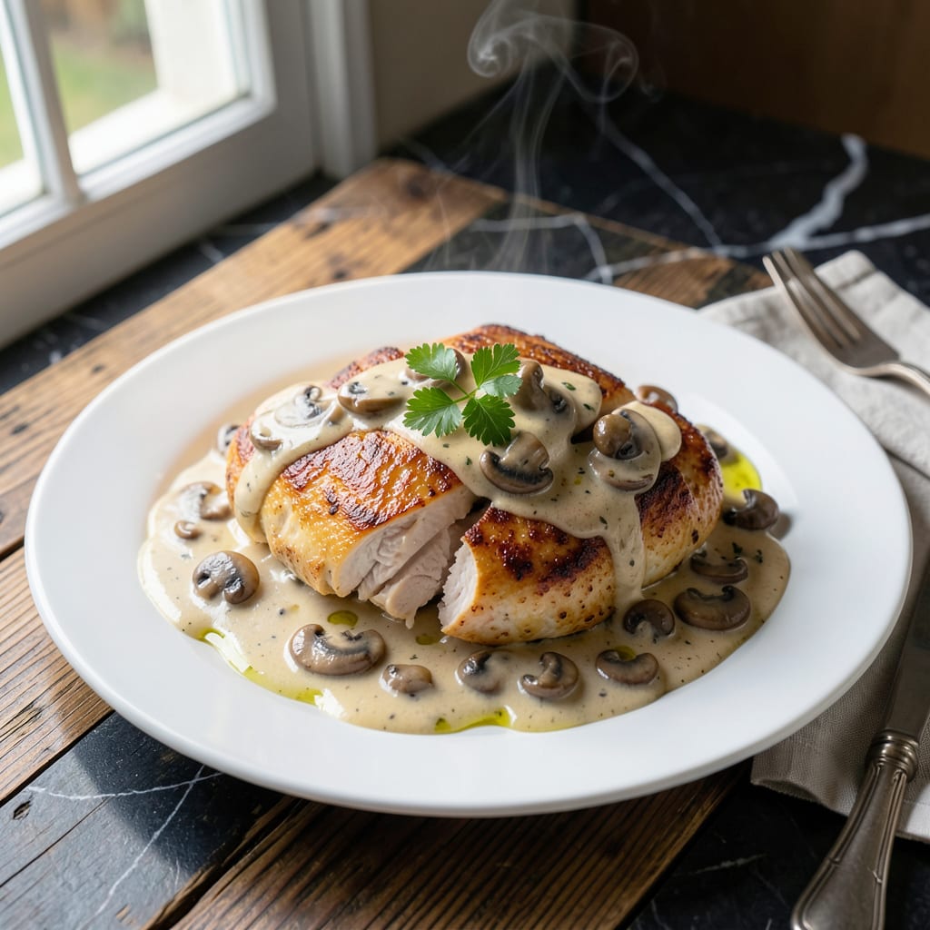 chicken tonight creamy mushroom sauce recipe example with annotations