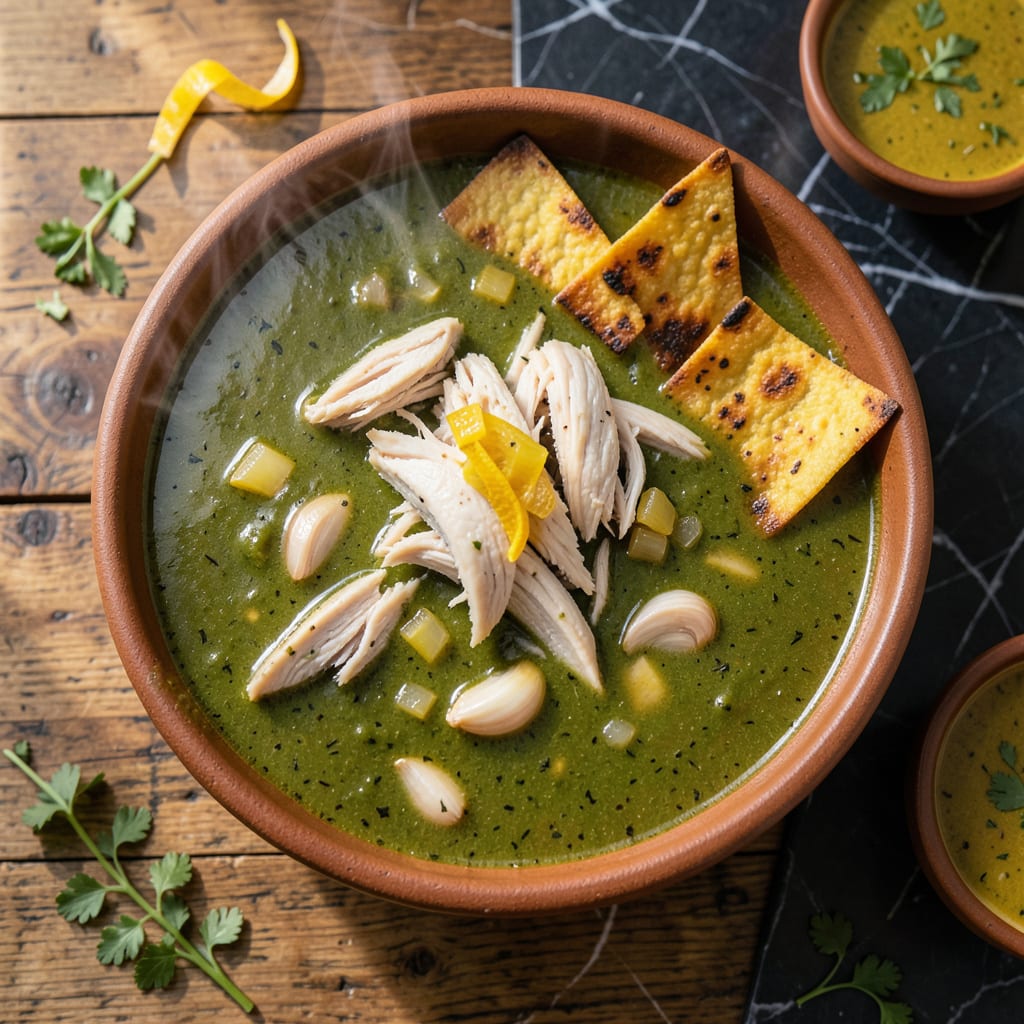 chicken tortilla soup recipe with green enchilada sauce detailed visual guide