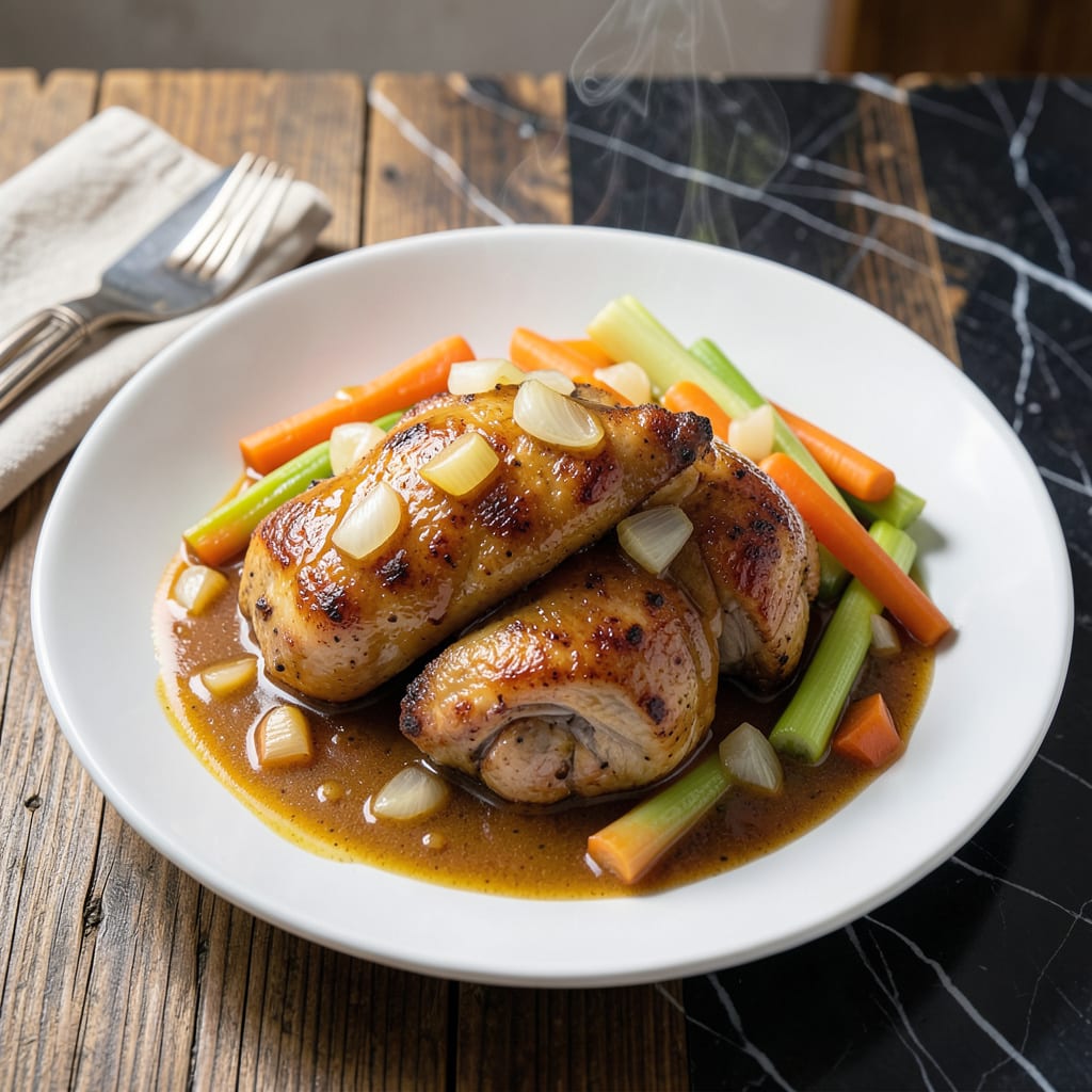 chicken vegetable sauce recipe example with annotations
