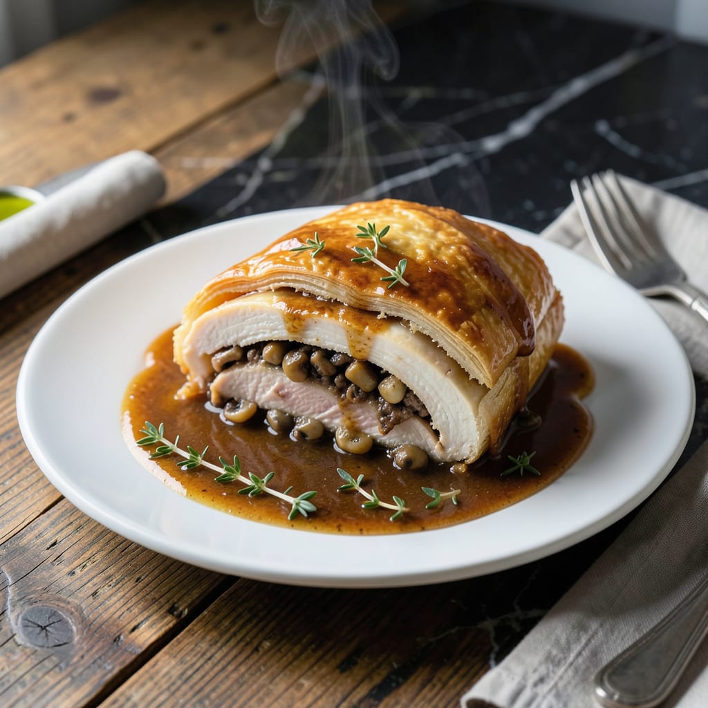 Visual representation of chicken wellington sauce recipe
