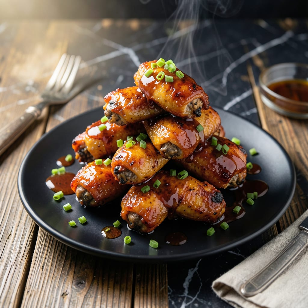 Complete chicken wing honey bbq sauce recipe overview image