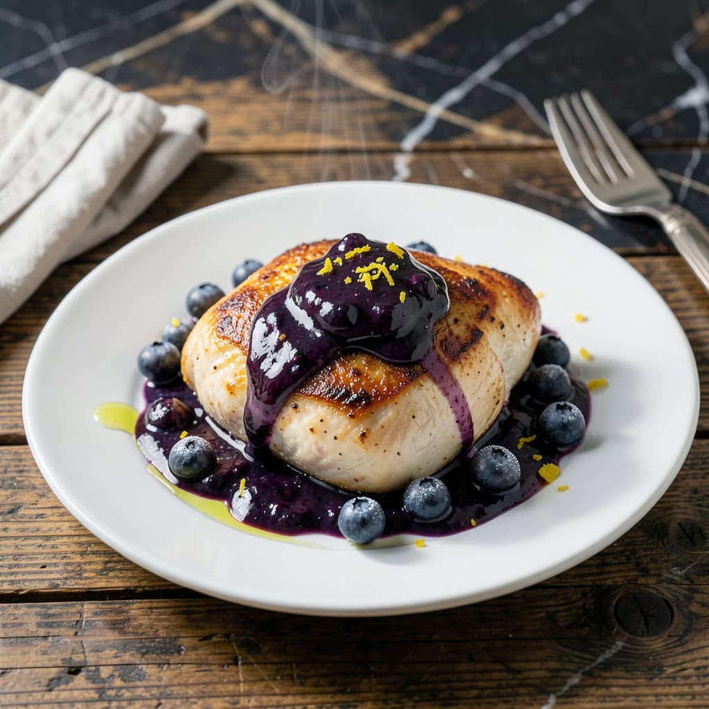 chicken with blueberry sauce recipe example with annotations