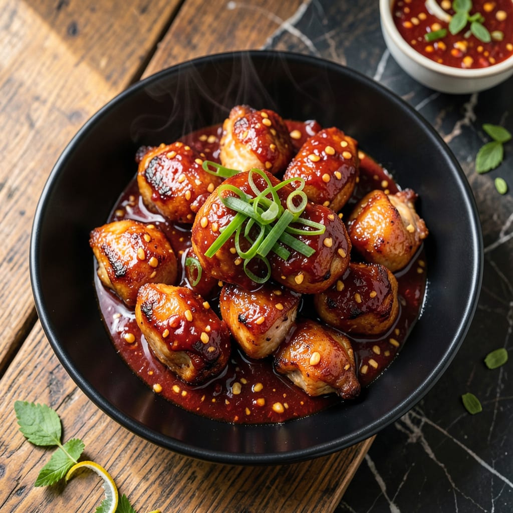 Comprehensive chicken with chili garlic sauce recipe visual reference