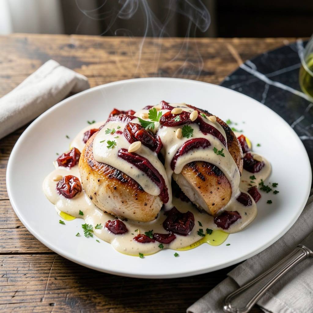 Comprehensive chicken with sun dried tomato cream sauce recipe visual reference